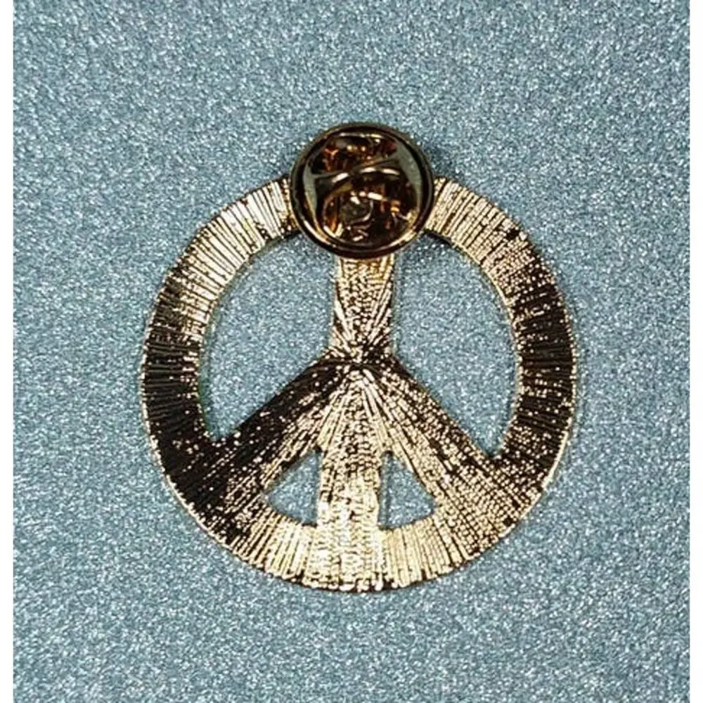 Rainbow Peace Sign Pin - Hat, Lapel, Lanyard, Apron, Jacket or Backpack